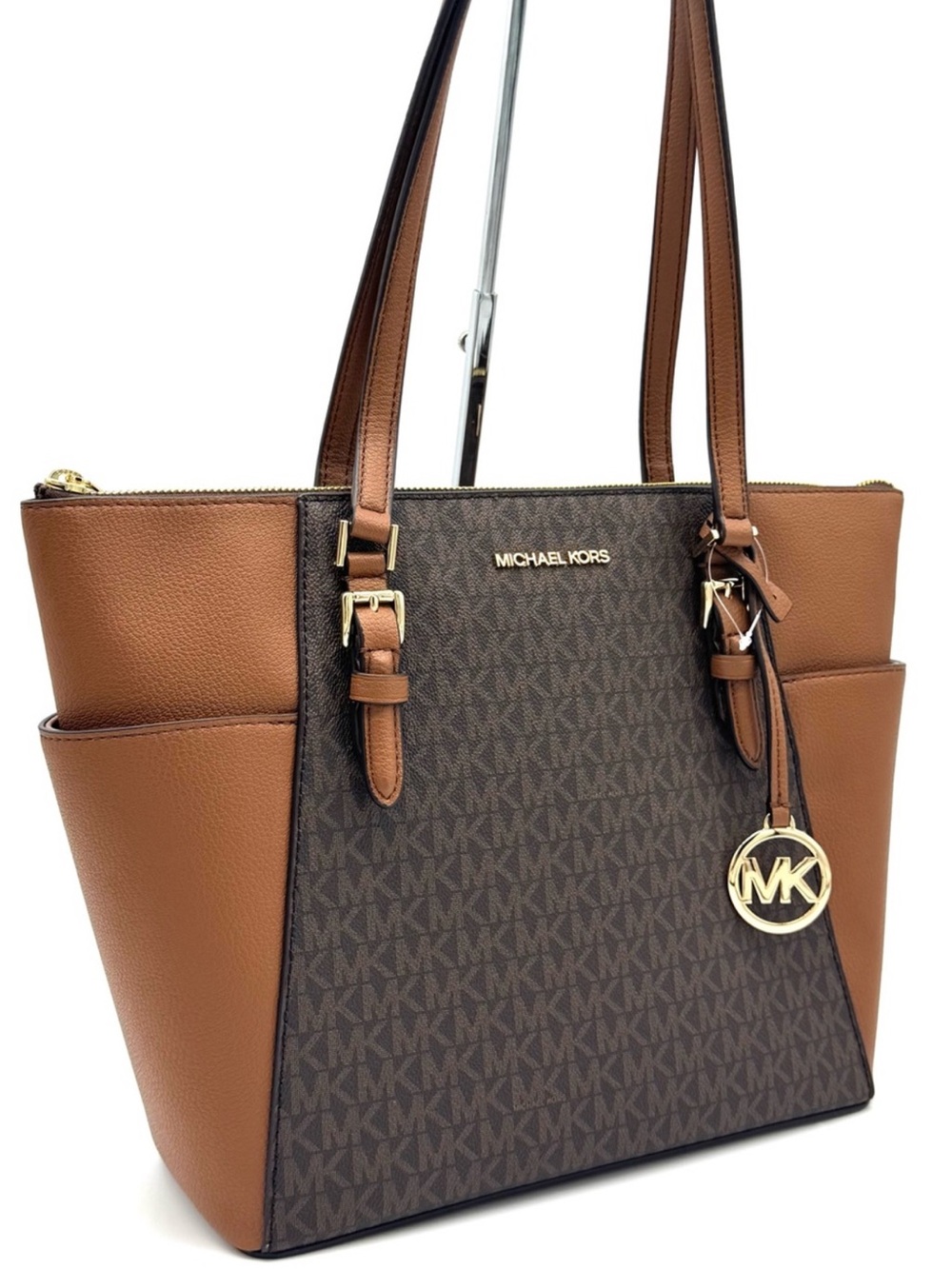 Michael Kors Large Charlotte Tote Bag Luggage Brown